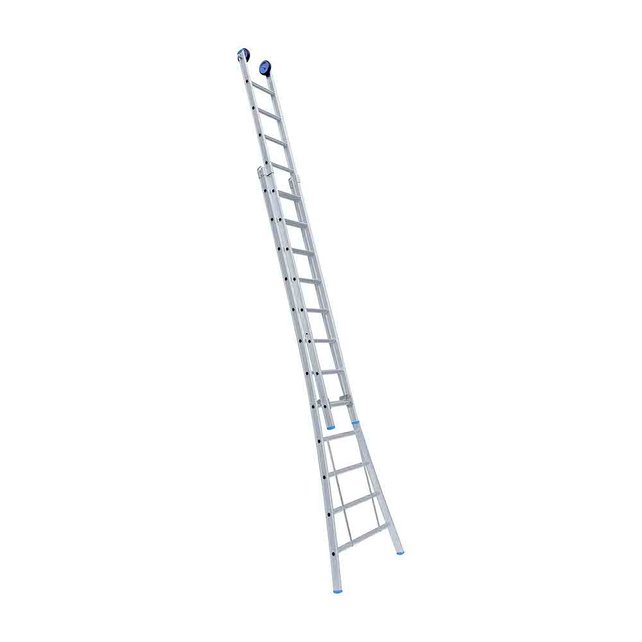 Eurostairs Reformladder dubbel uitgebogen 2x12 sporten + gevelrollen