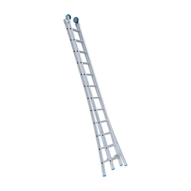 Eurostairs Reformladder dubbel uitgebogen 2x12 sporten + gevelrollen