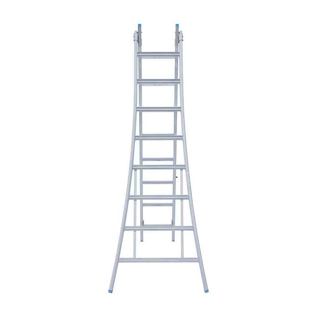 Eurostairs Reform ladder dubbel uitgebogen 2x12 sporten + gevelrollen Eurostairs Reform ladder dubbel uitgebogen 2x12 sporten + gevelrollen