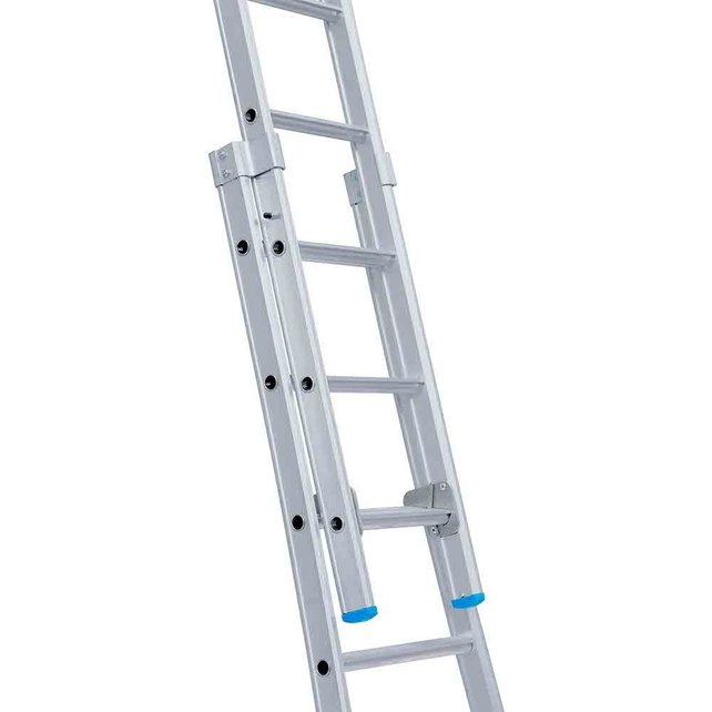 Eurostairs Opsteek ladder dubbel uitgebogen 2x16 sporten + gevelrollen Eurostairs Opsteek ladder dubbel uitgebogen 2x16 sporten + gevelrollen