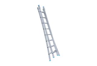 Eurostairs Opsteek ladder dubbel uitgebogen 2x18 sporten + gevelrollen