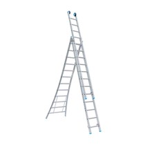 Eurostairs Reform ladder driedelig uitgebogen 3x9 sporten