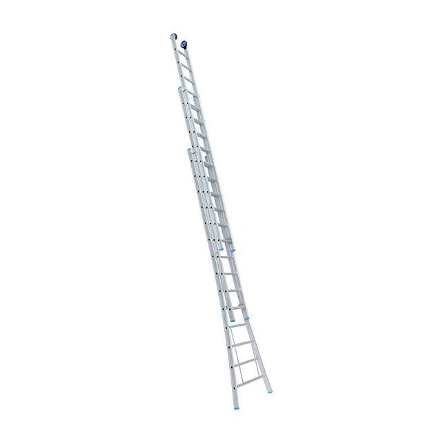 Eurostairs Reform ladder driedelig uitgebogen 3x12 sporten + gevelrollen