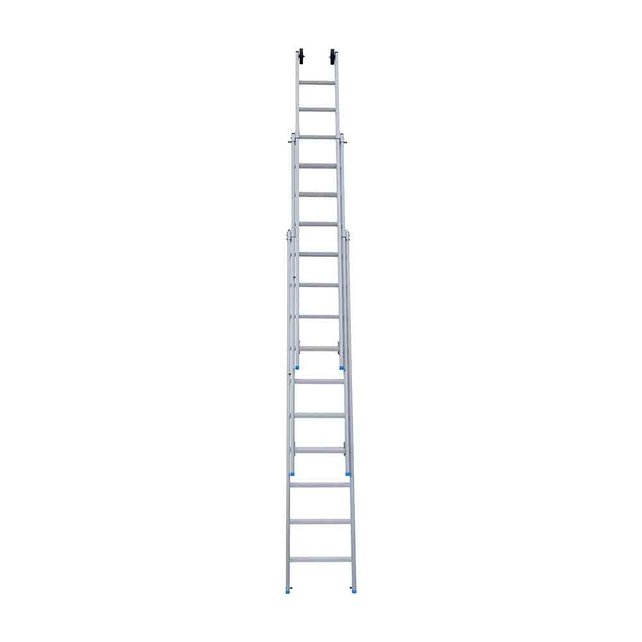 Eurostairs Reform ladder driedelig recht 3x10 sporten + gevelrollen Eurostairs Reform ladder driedelig recht 3x10 sporten + gevelrollen