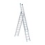 Eurostairs Eurostairs Opsteek ladder driedelig recht 3x14 sporten + gevelrollen