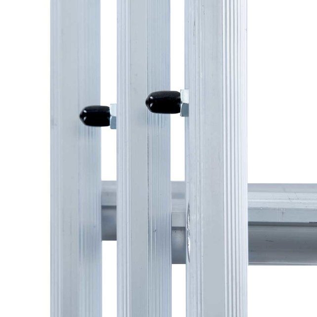 Eurostairs Opsteek ladder driedelig recht 3x14 sporten + gevelrollen