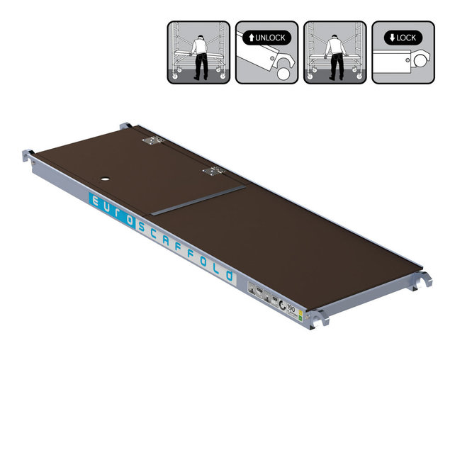Rolsteiger platform 190 cm met luik