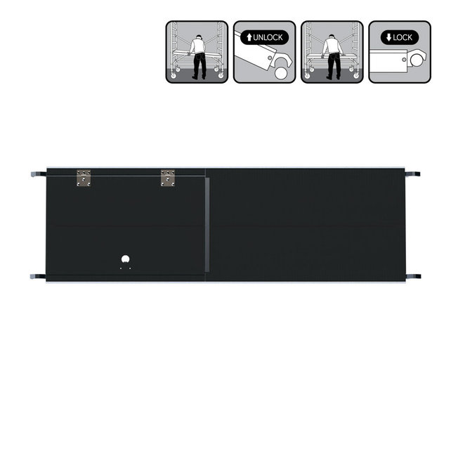 Rolsteiger platform met luik 190 cm carbon vloer (lichtgewicht)