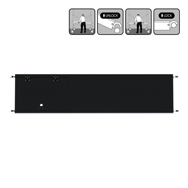 Rolsteiger platform met luik 250 cm carbon vloer (lichtgewicht)