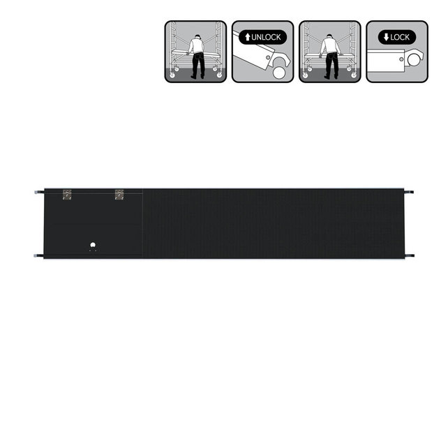 Rolsteiger platform met luik 305 cm carbon vloer (lichtgewicht)