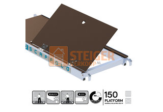 Kamersteiger platform 150 cm met luik