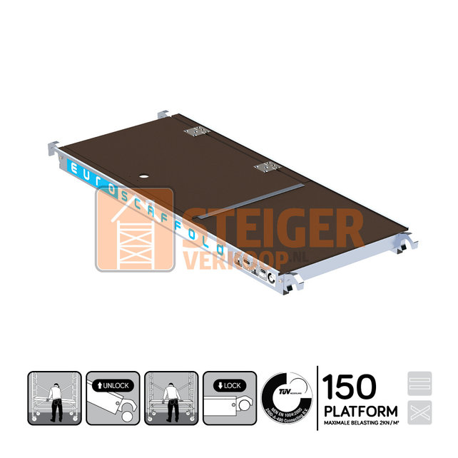 Kamersteiger platform 150 cm met luik