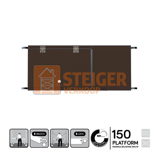 Kamersteiger platform 150 cm met luik