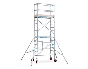 Kamersteiger compact module 1+2+3 75x150 5,8m werkhoogte rubber wiel met stalen spindel