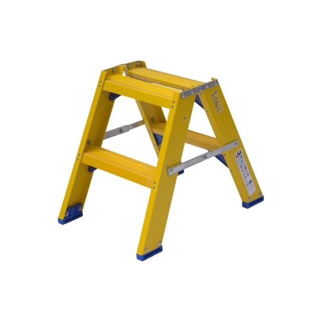 Trap glasvezelversterkt Type DT dubbel 2x2 treden inclusief platform + vaste beugel