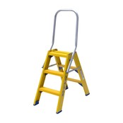 Trap glasvezelversterkt Type DT dubbel 2x3 treden inclusief platform + vaste beugel Trap glasvezelversterkt Type DT dubbel 2x3 treden inclusief platform + vaste beugel
