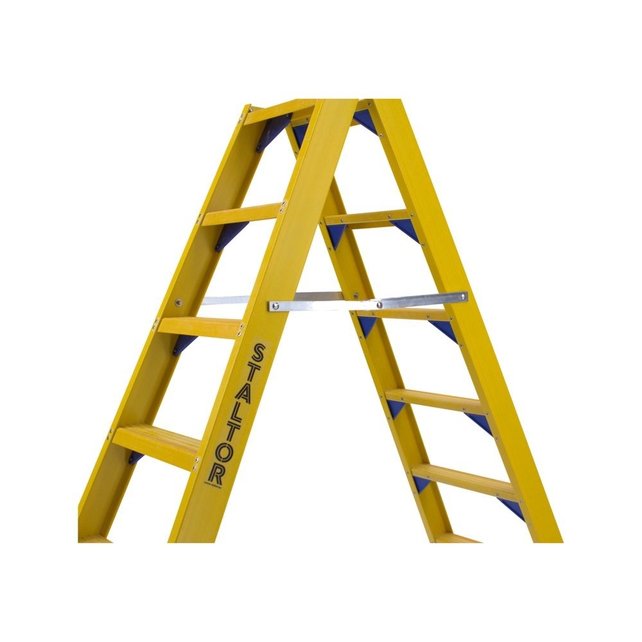 Trap glasvezelversterkt Type DT dubbel 2x3 treden inclusief platform + vaste beugel Trap glasvezelversterkt Type DT dubbel 2x3 treden inclusief platform + vaste beugel