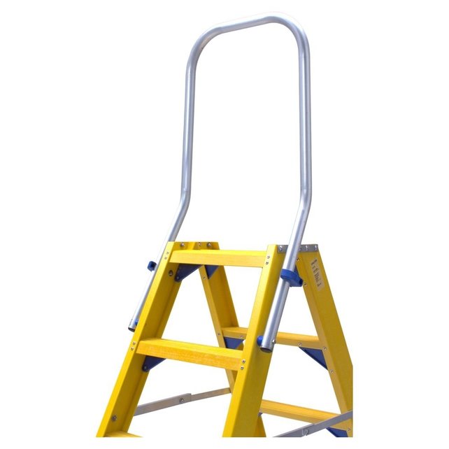 Trap glasvezelversterkt Type DT dubbel 2x3 treden inclusief platform + vaste beugel Trap glasvezelversterkt Type DT dubbel 2x3 treden inclusief platform + vaste beugel