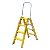 Trap glasvezelversterkt Type DT dubbel 2x4 treden inclusief platform + vaste beugel Trap glasvezelversterkt Type DT dubbel 2x4 treden inclusief platform + vaste beugel