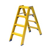 Trap glasvezelversterkt Type DT dubbel 2x4 treden inclusief platform + vaste beugel Trap glasvezelversterkt Type DT dubbel 2x4 treden inclusief platform + vaste beugel