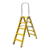 Trap glasvezelversterkt Type DT dubbel 2x5 treden inclusief platform + vaste beugel Trap glasvezelversterkt Type DT dubbel 2x5 treden inclusief platform + vaste beugel
