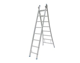 Solide Ladder Type C gecoat dubbel uitgebogen 2x8 sporten