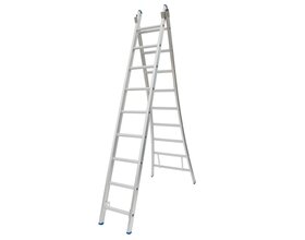 Solide Ladder Type C gecoat dubbel uitgebogen 2x9 sporten