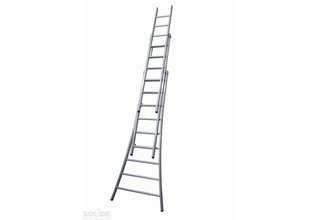 Solide Ladder Type D gecoat driedelig uitgebogen 3x9 sporten