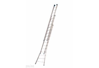 Solide Ladder Type D gecoat driedelig uitgebogen 3x12 sporten + gevelrollen