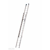 Schuifladder met touw Type E18 gecoat dubbel recht 2x18 sporten + stabiliteitsbalk