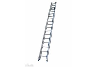 Solide Schuifladder met touw Type E26 gecoat dubbel recht 2x26 sporten + stabiliteitsbalk