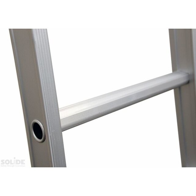 Schuifladder met touw Type E26 gecoat dubbel recht 2x26 sporten + stabiliteitsbalk