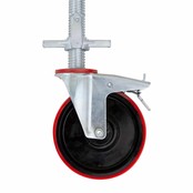 Steigerwiel rubber + stalen spindel set 4 stuks