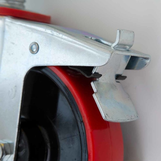 Steigerwiel rubber + stalen spindel set 4 stuks