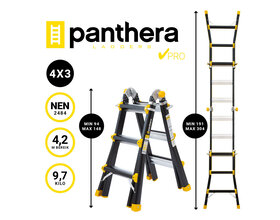 Panthera Multiladder PRO 4x3 Zwart