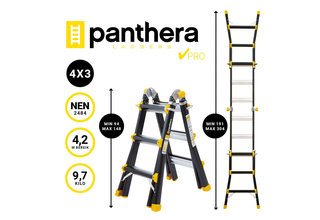 Panthera Multiladder PRO 4x3 Zwart