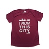 I Run This City Amsterdam hardloopshirt burgundy