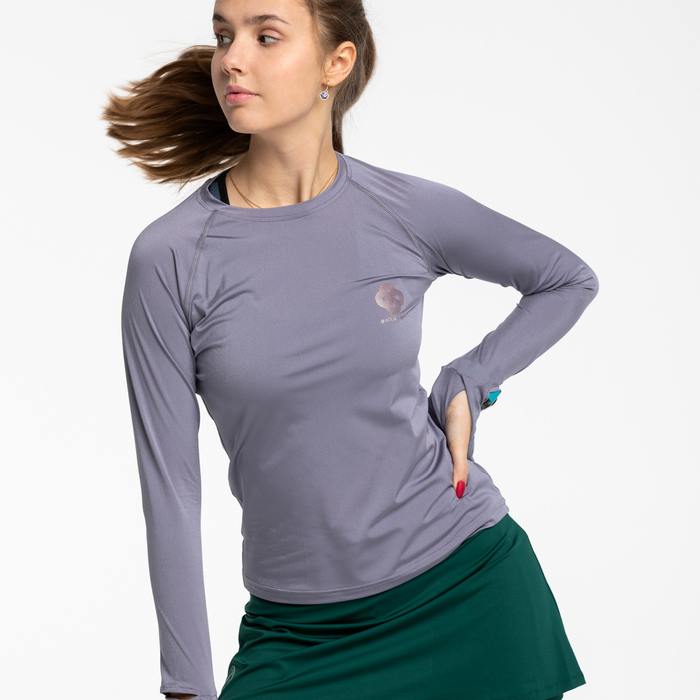 Polka Sport dames hardloopshirt lange mouw Grijs Hiphardlopen