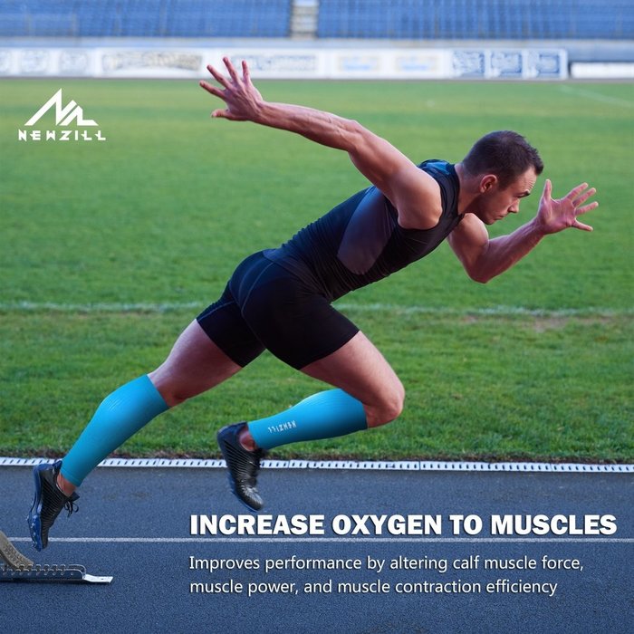 NEWZILL Newzill compressie kuit sleeves  Blauw