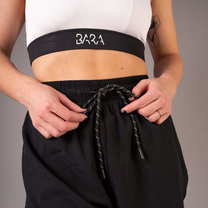 BARA Sportswear Dames hardloopbroek kort 2 in 1 athletic short zwart