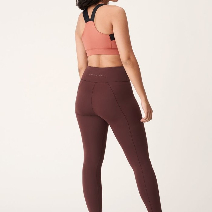 RÖHNISCH Dames hardloopbroek lang Nora Lasting hoge taille Bitter Brown