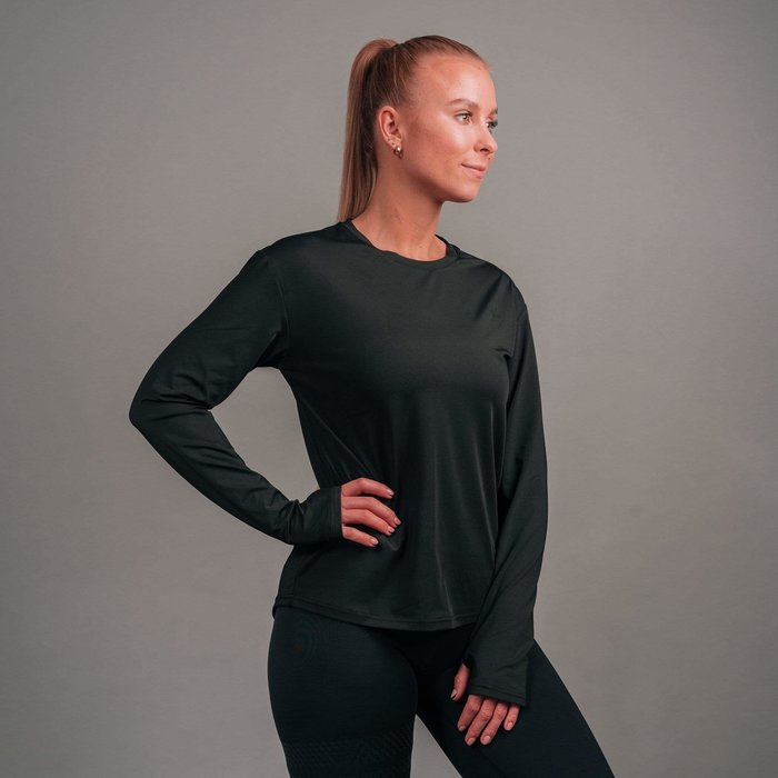 BARA Sportswear Dames hardloopshirt lange mouw Black essential longsleeve