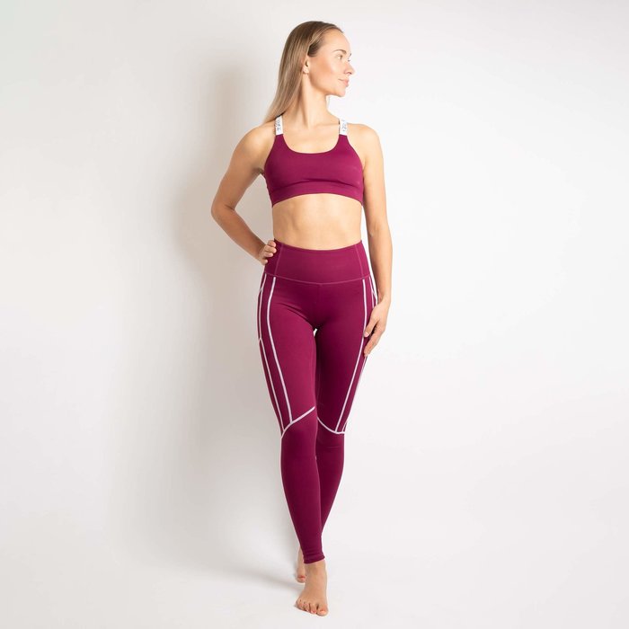 BARA Sportswear Dames hardloopbroek lang Courage Cherry