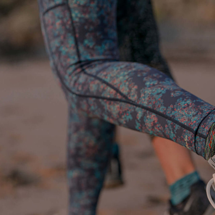 RONHILL Dames hardloopbroek lang Life Deep Blue Micro Floral