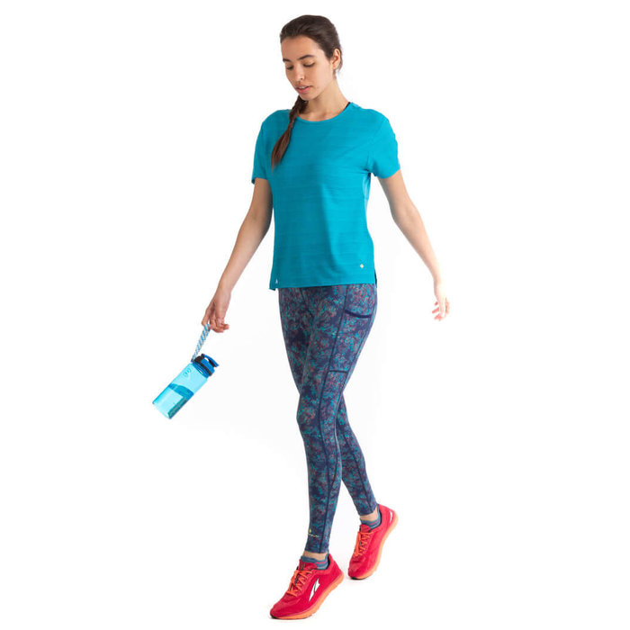 RONHILL Dames hardloopbroek lang Life Deep Blue Micro Floral