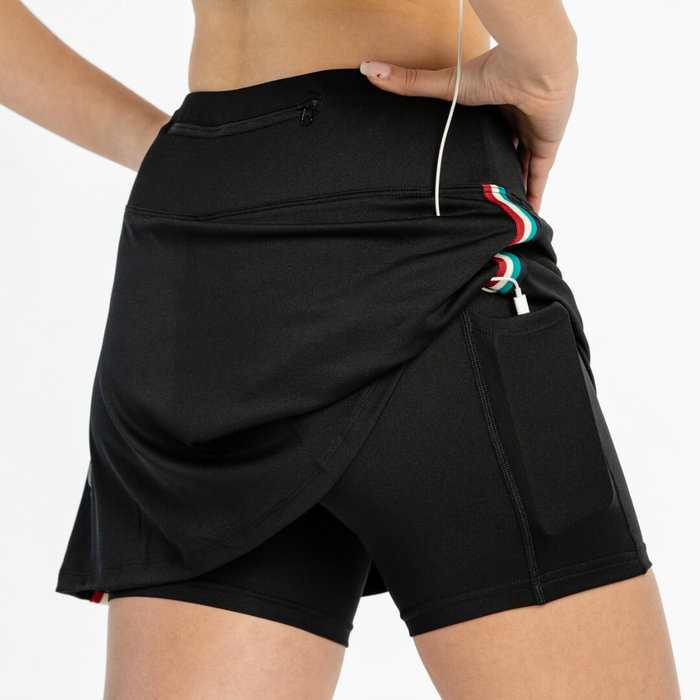 POLKA SPORT Hardlooprokje Justyne zwart met streep