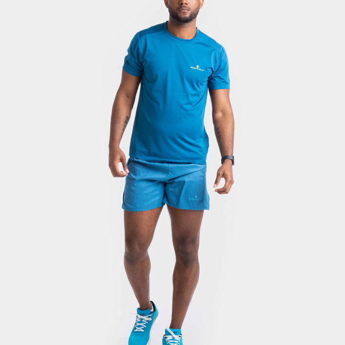 RONHILL Heren hardloopshirt korte mouw Tech S/S tee Prussian Blue