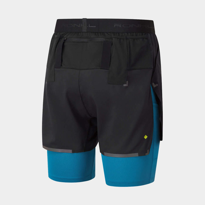 RONHILL Ronhill Heren hardloopshort 2 in 1 Tech Ultra Twin short Black Prussian
