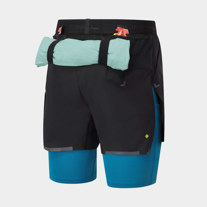 RONHILL Ronhill Heren hardloopshort 2 in 1 Tech Ultra Twin short Black Prussian