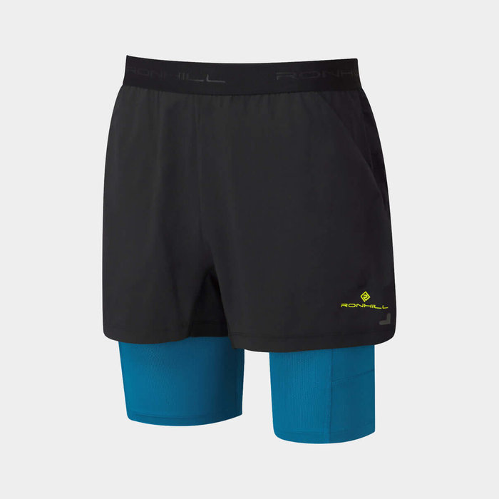 RONHILL Ronhill Heren hardloopshort 2 in 1 Tech Ultra Twin short Black Prussian